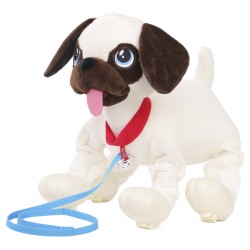 245291 Интерактивная мягкая игрушка собачка на поводке Мопс