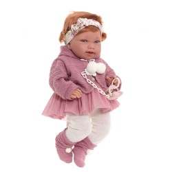 33070 Кукла малышка Саманта в розовом, 40 см, мягконабивная