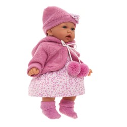 12022 Кукла озвученная Азалия в ярко-розовом, 27 см, говорит / смеётся, мягконабивная