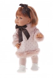 2268P Кукла модель Констация в платье в горошек, 38 см, виниловая