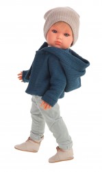 2813 Кукла мальчик Джастин в синем, 45 см, виниловая