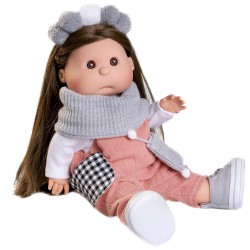 23308 Кукла девочка Ирис в серо-розовом, 38 см, виниловая